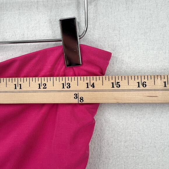 L SPACE Corsica Dress Womens XL Pink Bougainvillea Strapless Cut Out Midi Beach - Picture 13 of 16